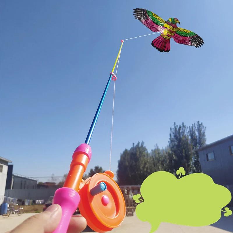 Product Introduction of Cartoon Children Kite Mini Plastic Toys Kite + 40cm Hand Brake Fishing Rod Outdoor Toys For Kids Gifts 14