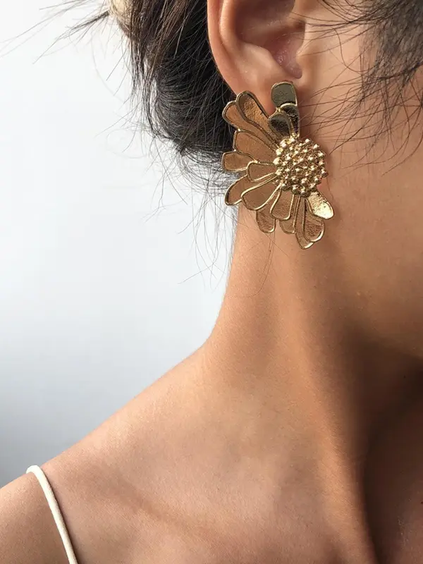 Vintage Flower Design Dangle Earrings, Fashionable Jewelry for Women, Trendy All-match & Exquisite Jewelry for Birthday Gift 8