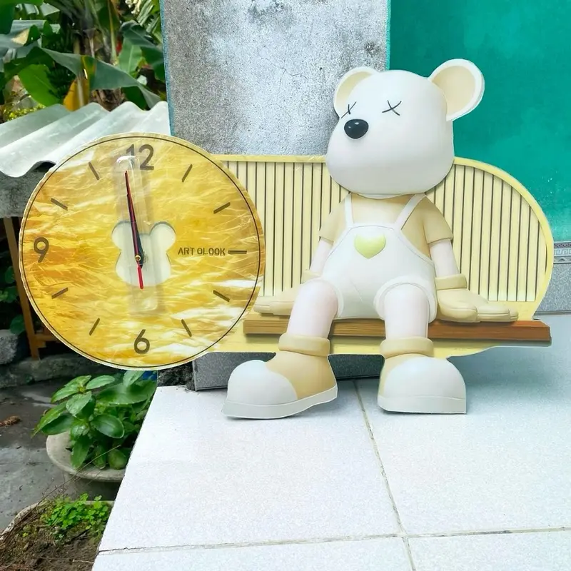 Đồng hồ gấu beatrick trang trí decor treo tường Decor Phòng Trang Trí Nhà đồng  hồ 3