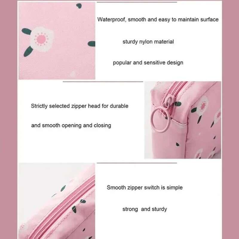 Product Introduction of Women Tampon Storage Portable Waterproof Organizer Pouch Cartoon Pattern Sanitary Napkin Bag 34