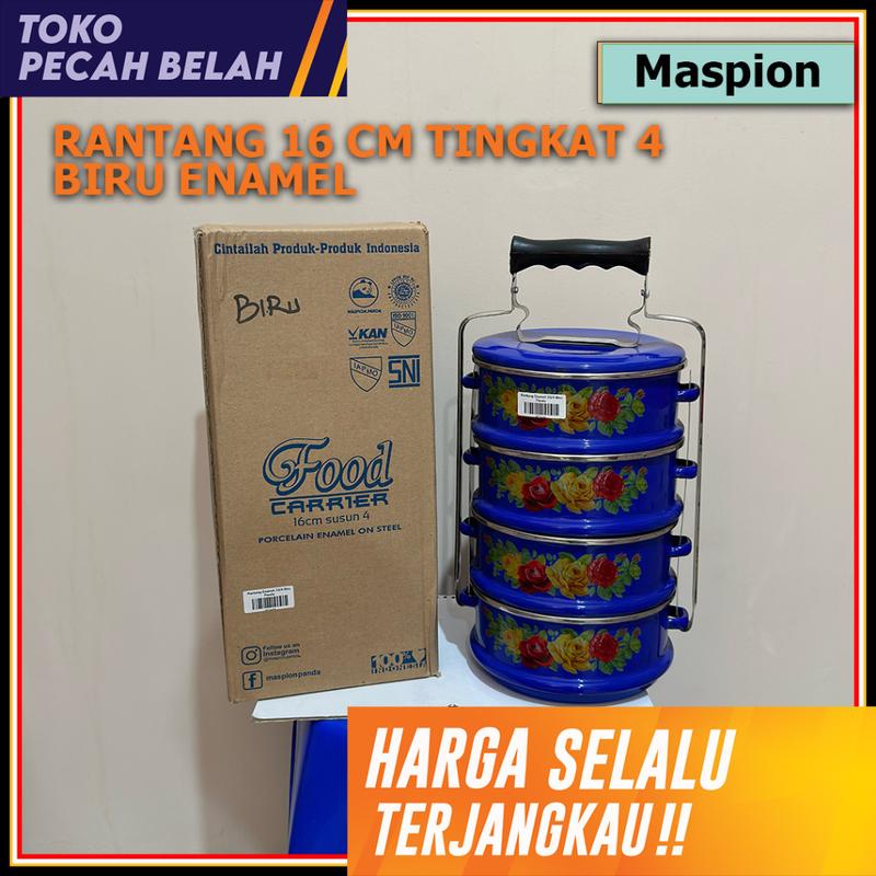 Rantang Enamel Biru Panda 16 CM SUSUN 4 Maspion - Shop | Tokopedia
