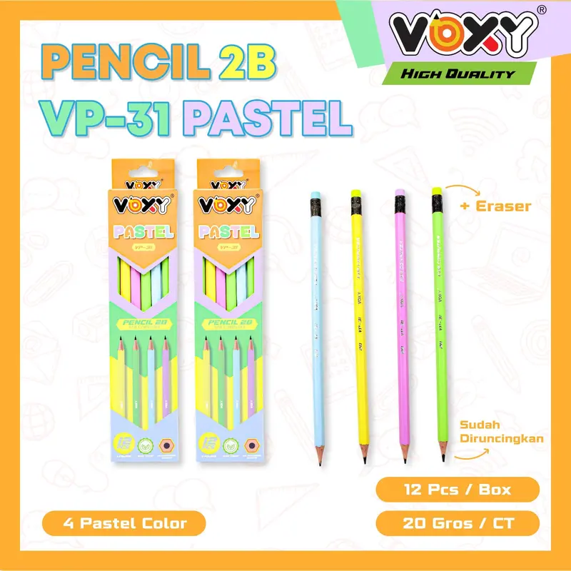 (12pc) Pensil Joyko P 125 Pastel 2B - Pencil Pastel Serut Joyko 1