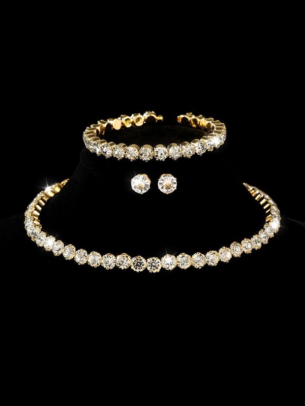 Elegant Minimalist Jewelry Set, Fashion Necklace Bracelet Earrings for Party, Daily Decor, Trendy All-match & Exquisite Jewelry for Birthday Gift 2