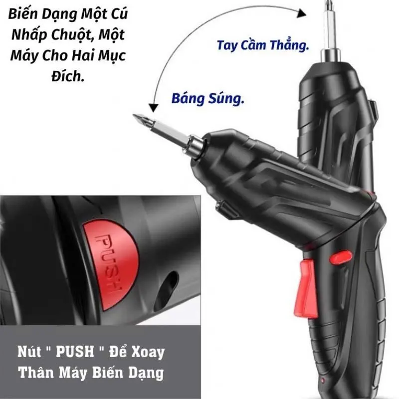 Bộ máy khoan bắt vít cầm tay pin 1800mah, bộ đồ 47 chi tiết sạc pin tiện dụng, nhỏ gọn, đa năng 1