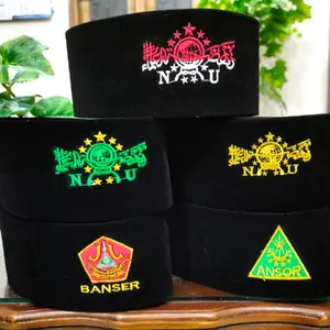 Peci NU Bordir Hijau, NU Kuning, NU Merah Putih, Ansor, Banser Bludru contesa Kopiah Hitam Songkok Polos