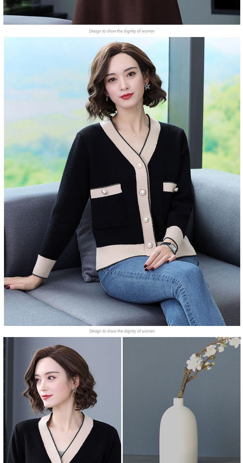 Product Introduction of Áo Khoác Len, Áo Ngắn, Phong Cách Phương Tây Trung Niên Cho Mẹ, Áo Len Dài Tay, Áo Cardigan Nữ, Áo Khoác Nhỏ, Mùa Xuân Và Mùa Thu, Năm 2024 13