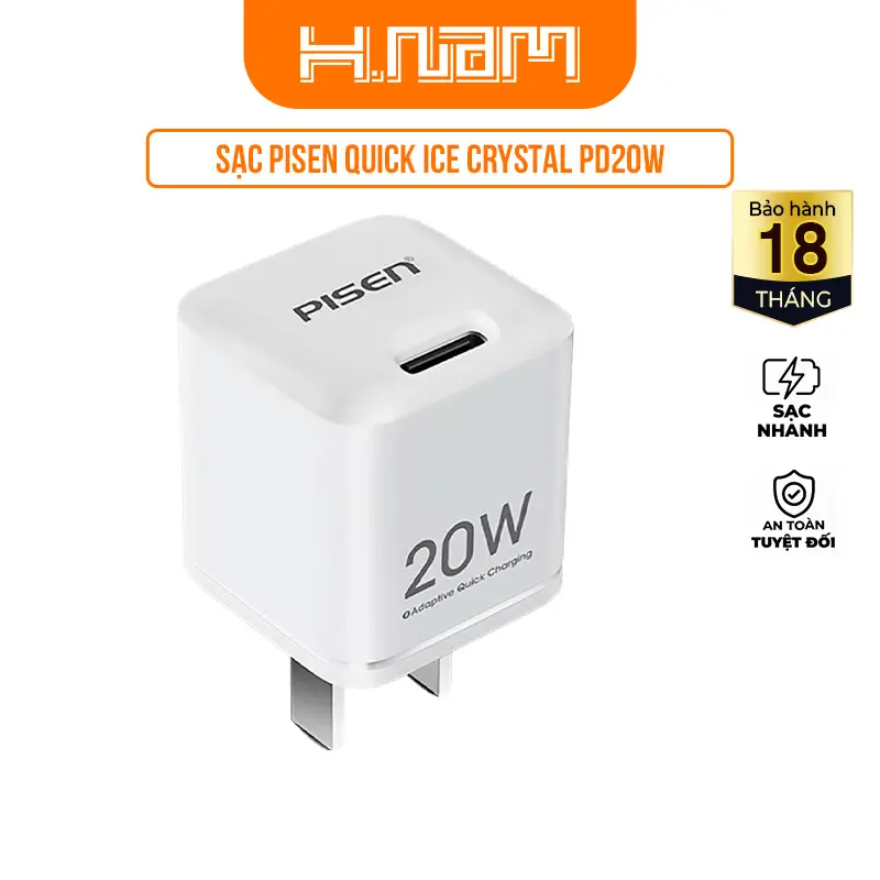 Sạc Pisen Quick Ice Crystal PD20W (KPD201) Sạc Nhanh - 24210