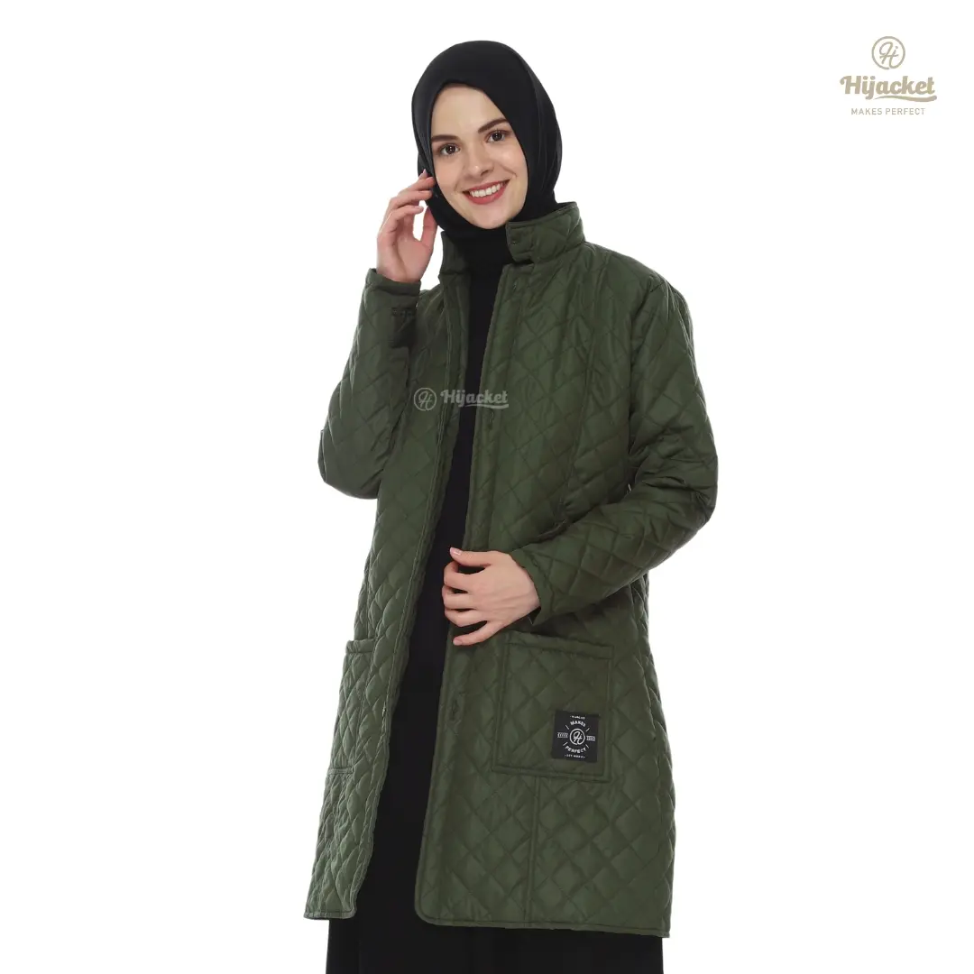 Hijacket Belva Seawed | jaket syar'i muslimah Bahan Parasut | Jaket Hijabers | Outer Muslimah | Korean Style