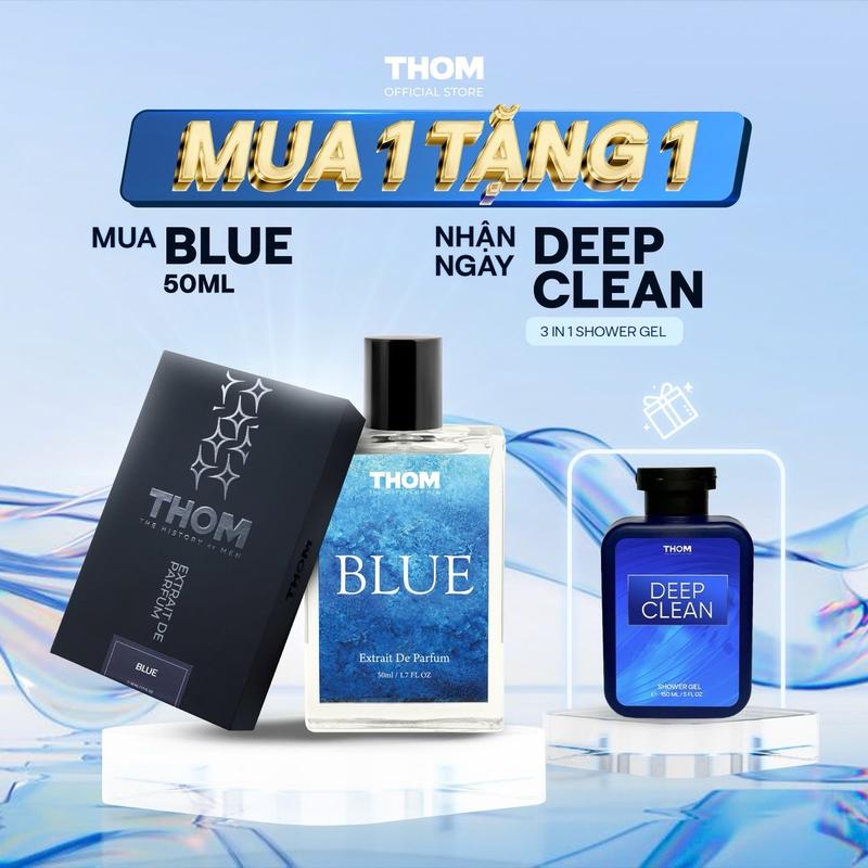 [MUA 1 TẶNG 1] Nước hoa nam cao cấp BLUE 50ml & tặng sữa tắm cao cấp Deep Clean - THOM VN chính hãng 0
