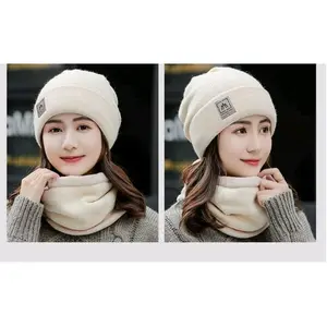 Topi Kupluk Syal Wanita Dewasa Musim Dingin Winter Jalan Naik Gunung Bahan Halus