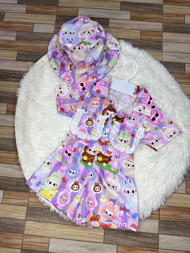 Product Introduction of ชุดเซ็ตลาบูบู้เด็กผู้หญิง งาน 3 ชิ้น เสื้อครอป กางเกง หมวก (ผ้าไหมอิตาลี่) สีจริงอ่อนกว่าในรูปนะคะ อวบ +1 ไซส์ 6