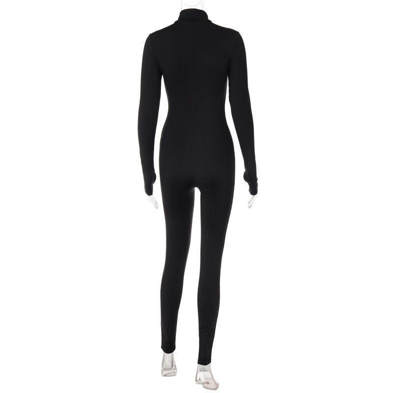 Product Introduction of Áo Jumpsuit Quần Thể Thao Mùa Đông, Phong Cách Âu Mỹ Hàng Mới Về 2024, Màu Trơn Dài Tay, Eo Có Khóa Kéo, Bó Sát, Thích Hợp Cho Yoga, Dành Cho Nữ 7
