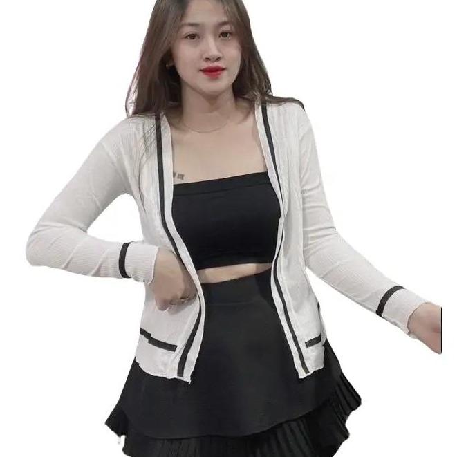 Áo KHOÁC CARDIGAN mỏng, áo KHOÁC mỏng đi biển, đi du lịch Nữ Thun Women Top Jacket Jean 0