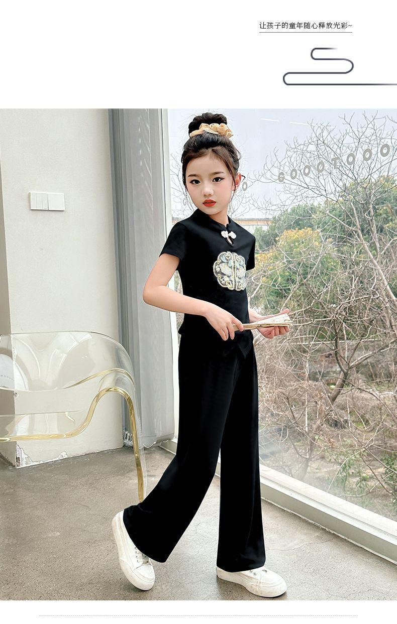 Product Introduction of Quần Áo Trẻ Em, Thoải Mái, Bộ Đồ Mùa Hè Cho Bé Gái, Hàng Mới Về 2024, Dành Cho Trẻ Em Trung Và Lớn, Phong Cách Trung Quốc, Bộ Đồ Hai Mảnh ngắn Tay, Thời Trang, Thích Hợp Cho Mùa Hè 19