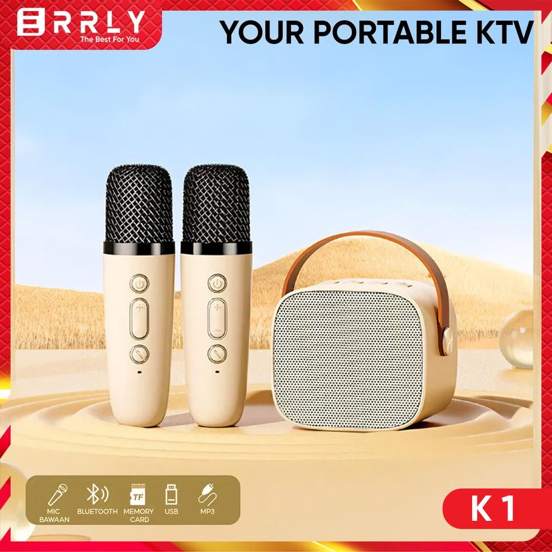Karaoke Speaker Bluetooth Wireless ERRLY K1 Set MINI Speaker Karaoke Microphone 2Mic / 1mic All In One 3