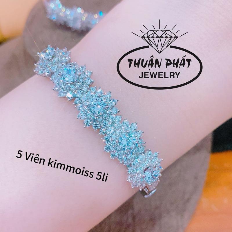 Phụ Kiện Vòng Tay Hoa Mai V08 5 Viên 5li Kimmoiss Đeo Tay Sang Trọng Trang Sức Bạc Ý Xi Kim- Bạc Thuận Phát
