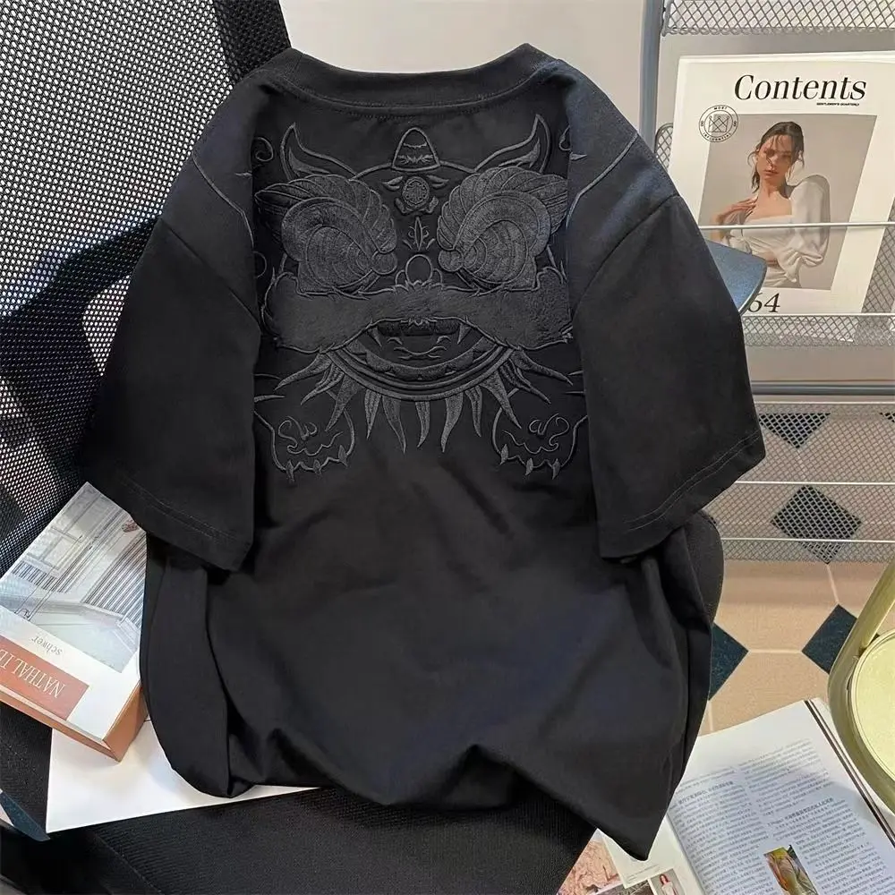 Áo Thun ngắn Tay Năm Rồng, Unisex, Dáng Rộng Vừa Vặn, Thương Hiệu Hợp Xu Hướng Áo Tay Lửng Thương Hiệu Mới Mùa Hè 2024, Không Vón Cục, 100% Hàng Mới Về