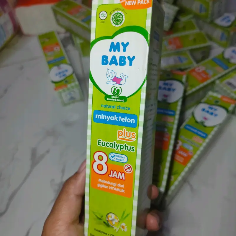 MY BABY minyak telon plus 150ml perlindungan nyamuk 8jam eucalypstus lavender 4