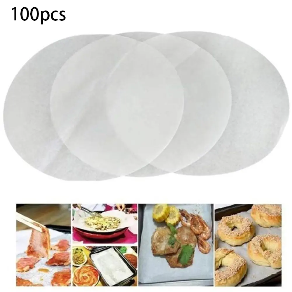 100Pcs Non Sticky Baking Paper Bread Snack Steamer Air Fryer Sheet Kitchen Tool