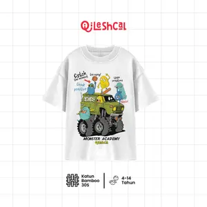 Qileshcal - Monster Academy Kaos Anak Unisex Bahan Cotton Bamboo