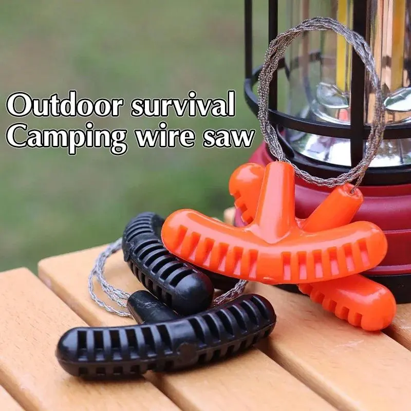 High-quality Multi-purpose Mini Pocket Wire Saw Stainless Steel Wire Saw Orange Outdoor Camping Emergency Survival Gear Tools