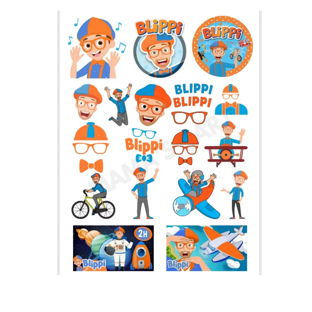 BLIPPI STICKERS - VIVID COLORS CAN ALSO BE FOR BIRTHDAY PARTY FAVOR OR ...
