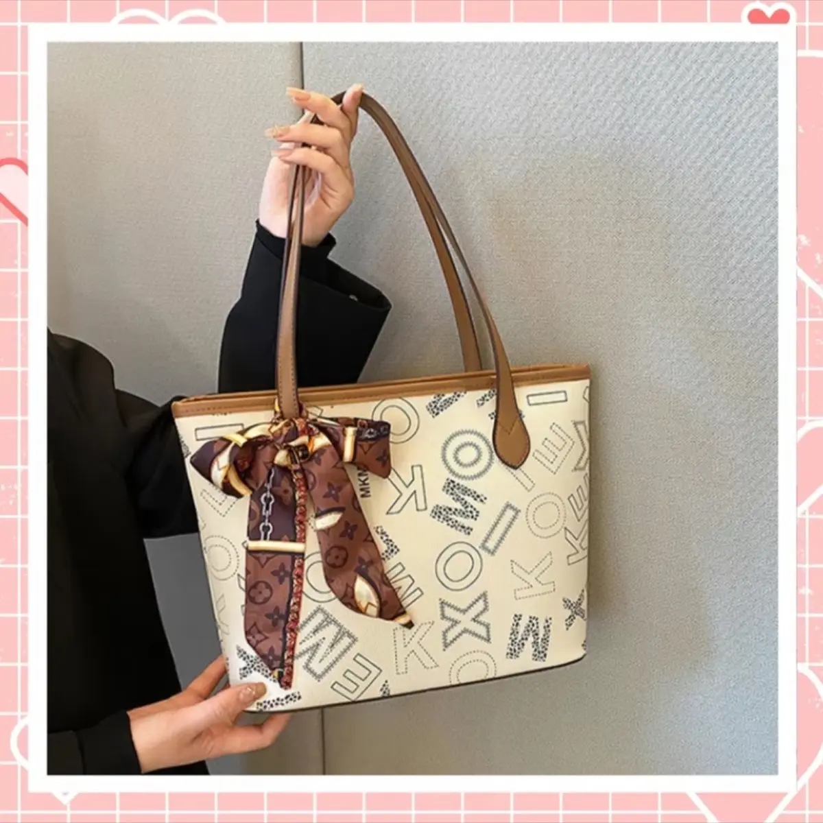 Túi tote da túi xách công sở tote thời trang kèm khăn Bag Da Nữ