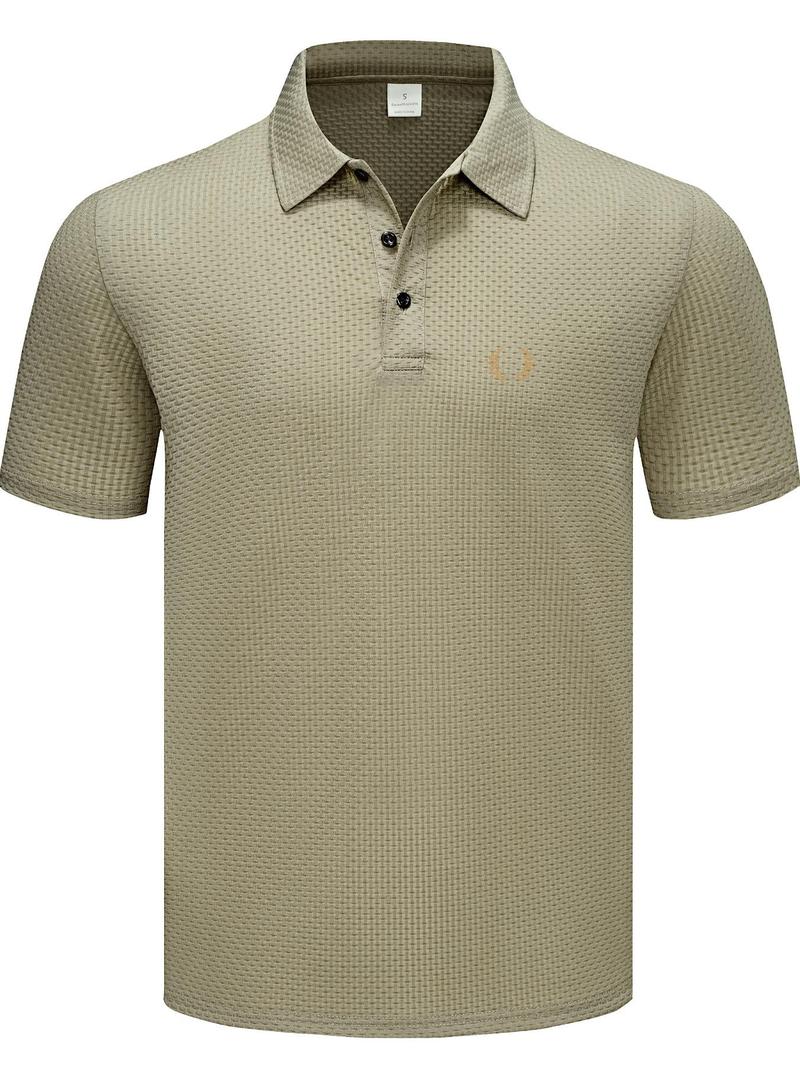 Product Introduction of Men's Regular Fit Jacquard Polo Shirt, Casual Breathable Quick Drying Short Sleeve Top for Summer, Fashion Men's Clothes for Daily Wear, Gamis 4