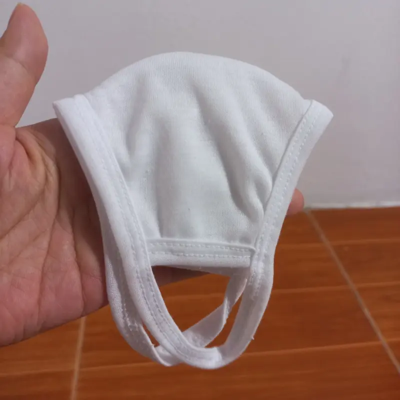 Sét 10 cái Khẩu trang vải màu trắng cotton 2 lớp, mềm mịn thoáng mát,thấm hút mồ hôi Phụ Kiện Accessories Women Che Mặt 2