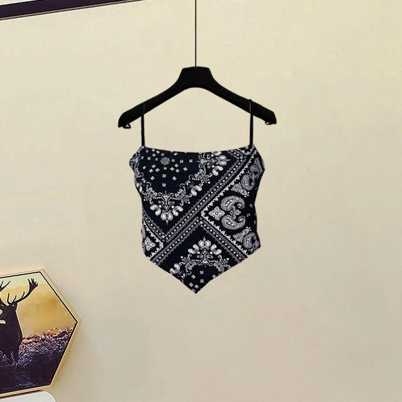 Product Introduction of Hi Mia's Shop | plus Size Women's Clothing Summer Suit Women 2024 New Western Style Youthful-Looking Slim Shirt Small Sling Wide Leg Pants Three-Piece Set 9