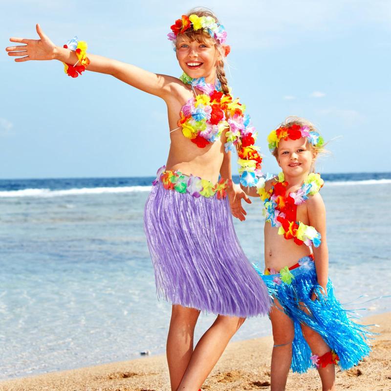Colorful Hawaiian Grass Skirt Decoration, Tropical Beach Party Supplies, Party Decoration Supplies for Birthday & Holiday, Gifts 3