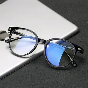 Kacamata Anti Radiasi Korea Fashion Import Eyewear Wanita Pria Frame Oval Full Rim PC Berkualitas Tinggi Melindungi Mata dari Sinar Biru dan Debu Polusi Udara