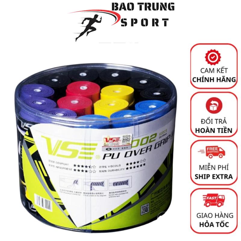 Hộp cuốn cán VS chính hãng Quấn cán vợt tennis, cầu lông,Pickleball VS VG002 loại vân cá Sport - Da PU thoáng khí, thấm hút mồ hôi tốt