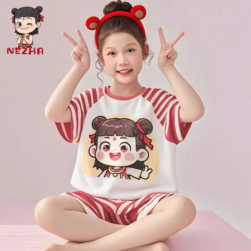 Bộ đùi cộc tay  in hình natra cute chất liệu cotton mềm mịn, size 9-44 kg, thoáng mát cho bé vui chơi (TV MS CS17) đũi