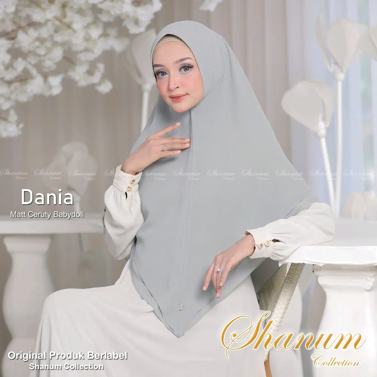 Khimar DANIA Kerudung syari jumbo ceruty babydoll premium