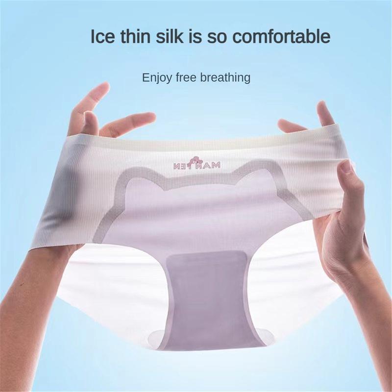4 chiếc quần lót cho bé gái phát triển, quần lót cho bé gái tuổi teen, quần mỏng mùa hè dễ thương, quần tam giác mặc thoải mái và thoáng khí, đồ lót tối giản cho nữ 1