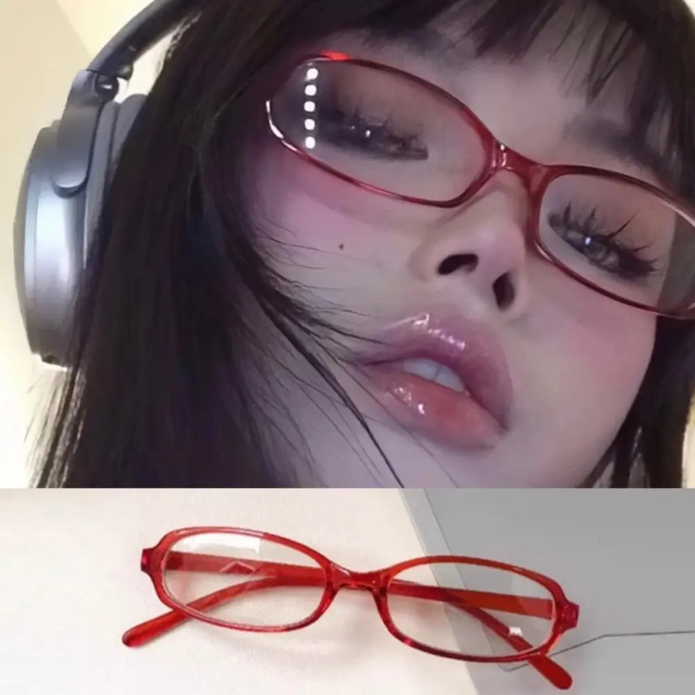 Y2K Square Frame Glasses Retro Small Oval Eyewear Womne Girls Fashion Vintage Eye Glasses Photography Eye Decorative