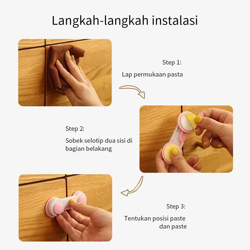 ALISA - ISI 4 KUNCI PENGAMAN LACI LEMARI KULKAS / PENGAMAN PINTU KULKAS LEMARI 7