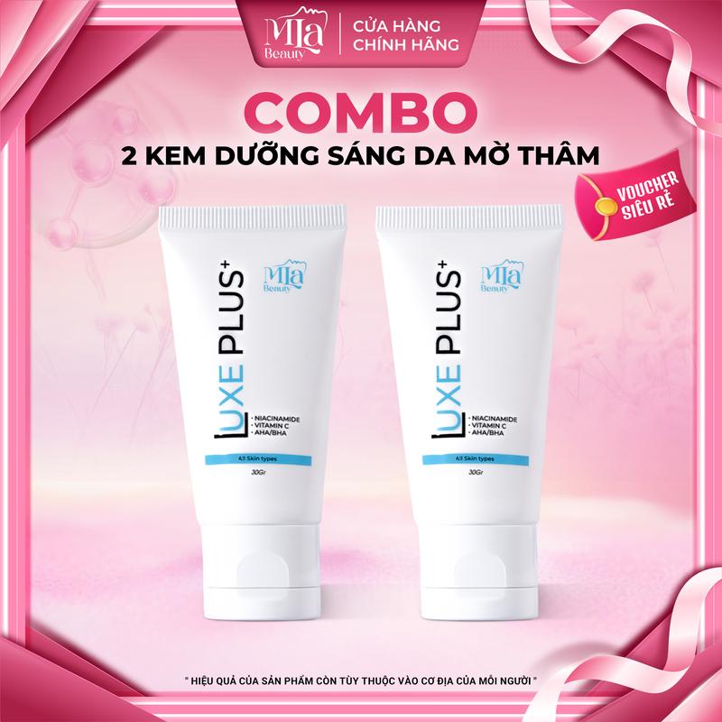 COMBO 2 Kem dưỡng cải thiện sắc tố da cải thiện những vùng như nách đầu gối khuỷu tay bẹn với Niacinamide và chiết xuất nghệ Luxe Plus+ 30g Skincare Làm Đẹp Da Dưỡng Sáng MLa Beauty