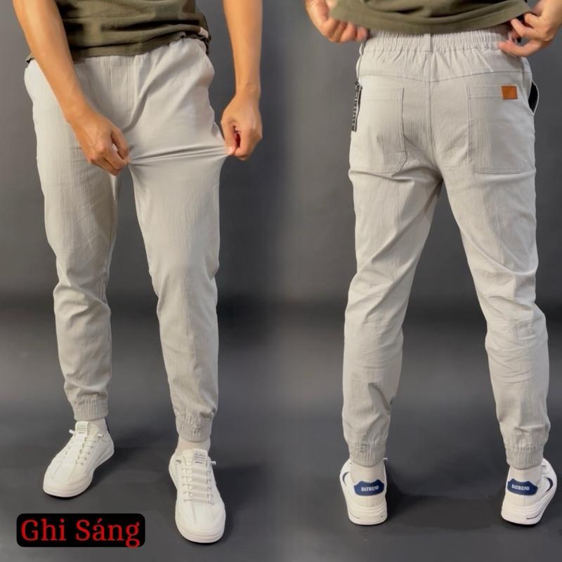 Quần Nam - Quần Jogger Linen Cao Cấp gắn mác da sang trọng 6