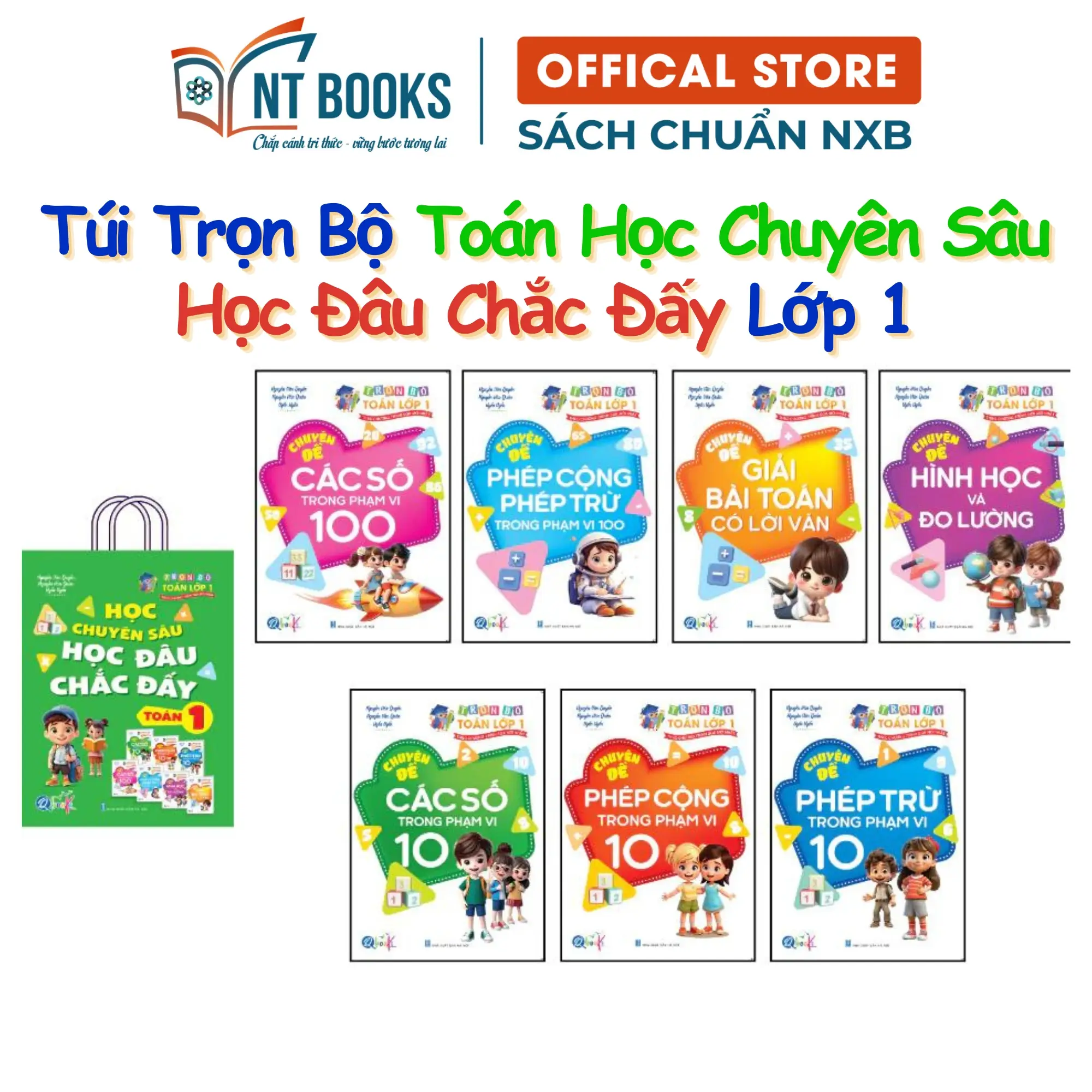 NT Books - Sách Túi Trọn Bộ Toán Học Chuyên Sâu Lớp 1 - 7 Cuốn - QBooks - Chuẩn NXB HÀ NỘI - Học Đâu Chắc Đấy - Tiếng Việt - 2026 - Bộ Sách Tham Khảo Chất Lượng