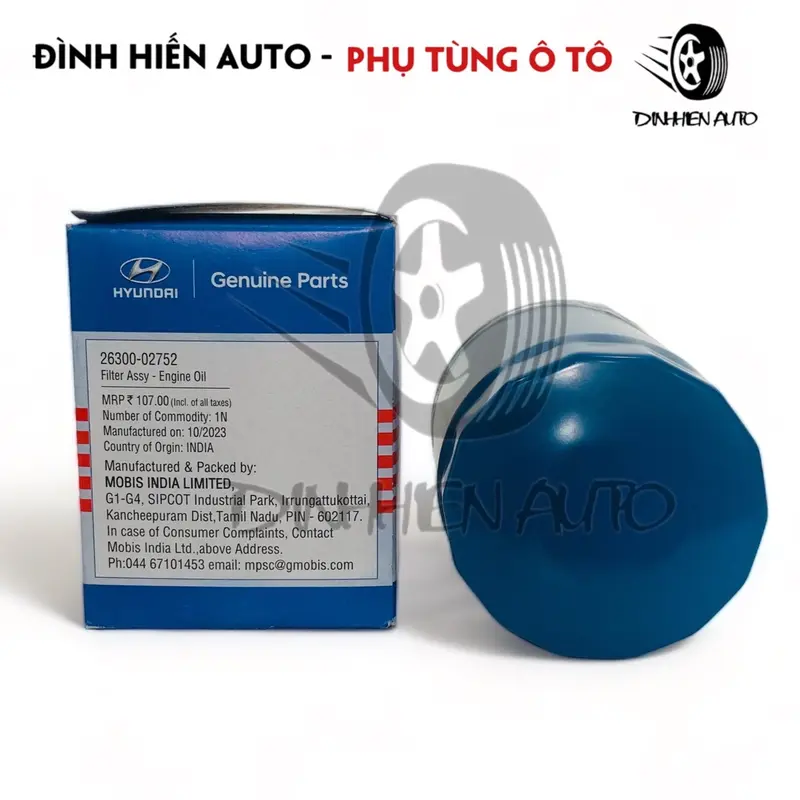 [HÀNG CHÍNH HÃNG] Lọc nhớt, dầu động cơ chính hãng xe Hyundai | Kia: I10, Grand I10, Accent, Venue - Morning, Soluto (Mã: 2630002752 | 26300-02752) 4
