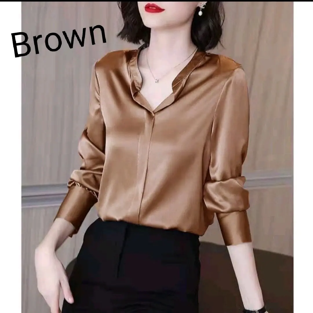 Kemeja Satin Tanpa Kancing