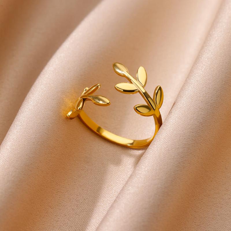 Product Introduction of 1 PCS Stainless Steel White Cat's Eye Round Open Ring Gold Color Adjustable Rings For Women Party Vacation Couple Jewelry Gift 7