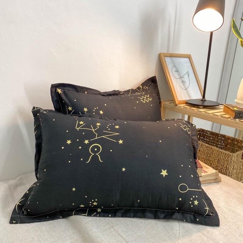 Vỏ gối đầu 45x65cm chất liệu cotton poly nhiều hoạ tiết lựa chọn