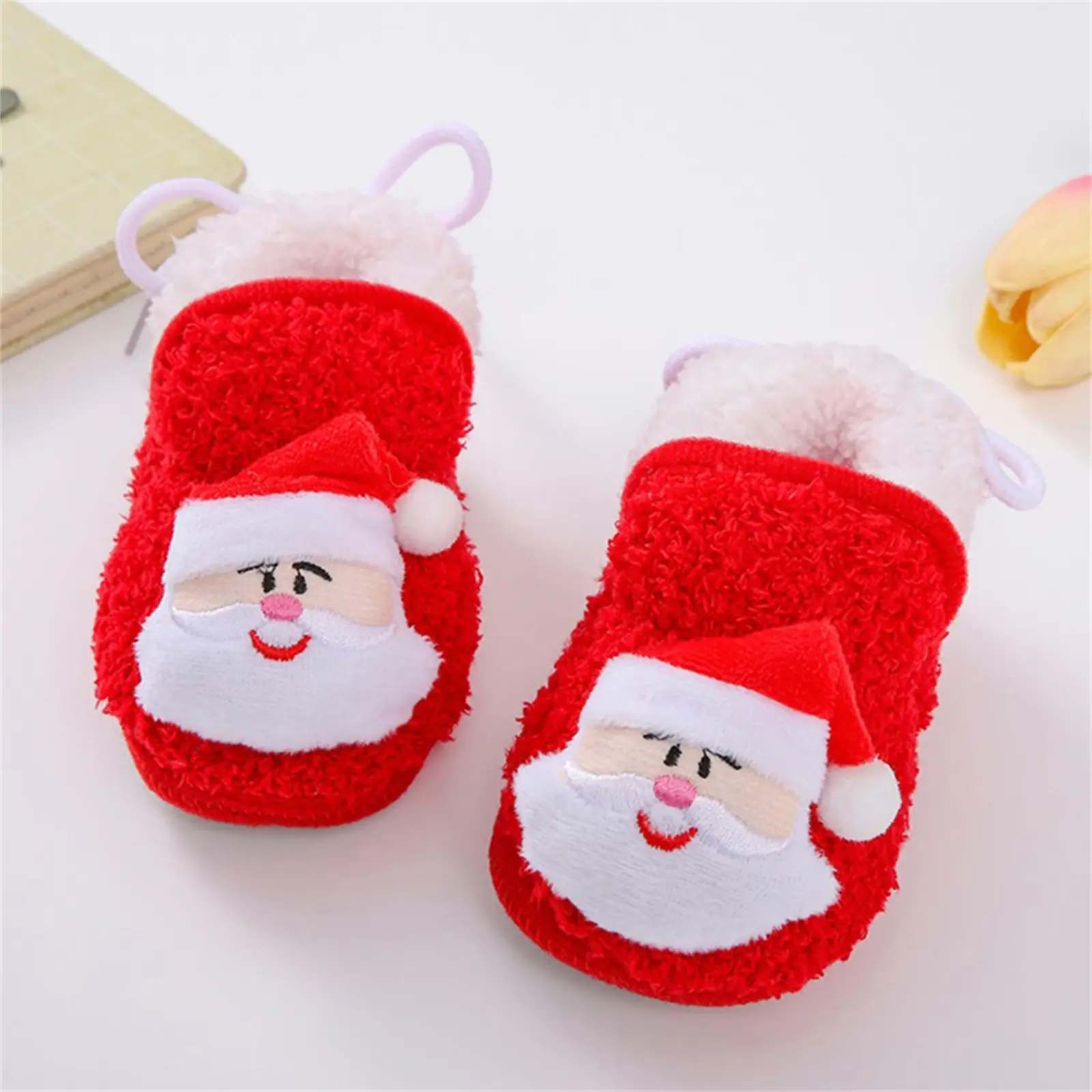 Baby Christmas Shoes, Santa Claus Snowman Elk Soft Sole Non-Slip Walking Shoes Flats Toddler Winter Shoes For Girls Boys
