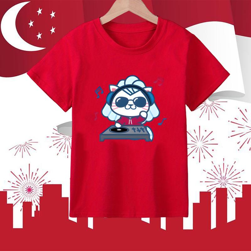 Product Introduction of Cartoon  Print Pattern Clothing T-shirt Summer Fashionable Polyester T-shirt Celebrating National Day for Boys and Girls Casual Children Short Sleeved 31