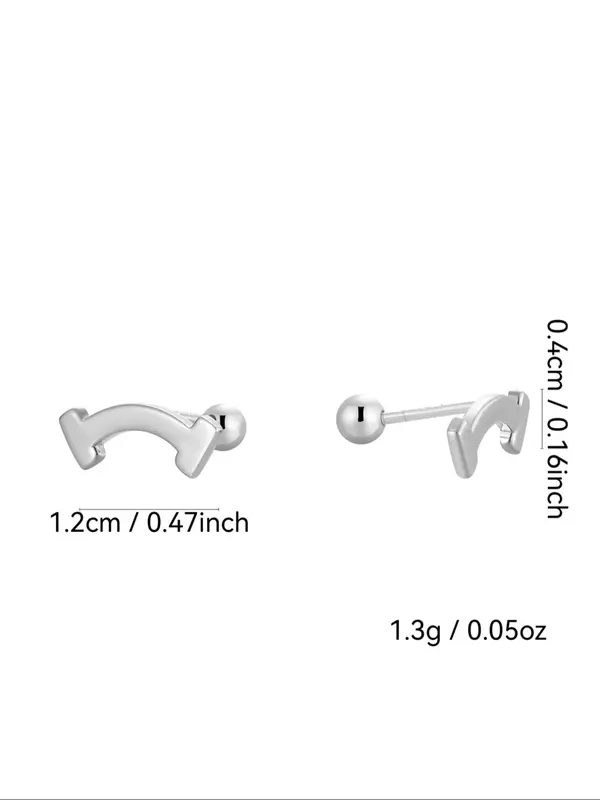 S925 Sterling Silver Stud Earrings, Fashionable Earrings for Women & Girls, Trendy All-match & Exquisite Jewelry for Birthday Gift with Gift Box 1