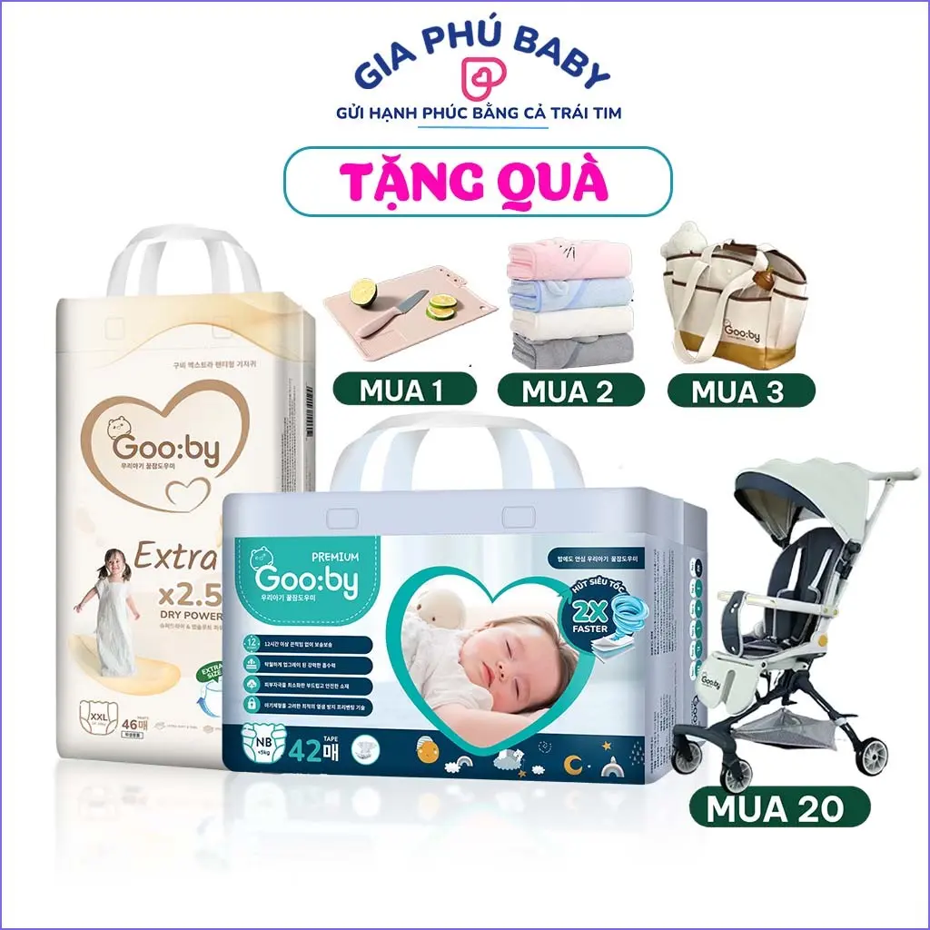 ( Đơn 1 Bịch ) ( Tặng Quà ) Bỉm Tã Dán và Quần Gooby Hàn Quốc cho bé từ sơ sinh hàng chính hãng đảm bảo chất lượng