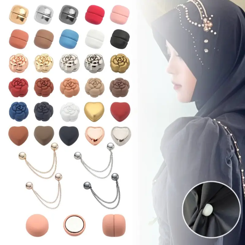 Macaron Color Magnetic Scarf Buckle, Seamless, Seamless, Strong Magnetic Buckle, Scarf, Turban, Shawl, Fixed Magnetic Buckle